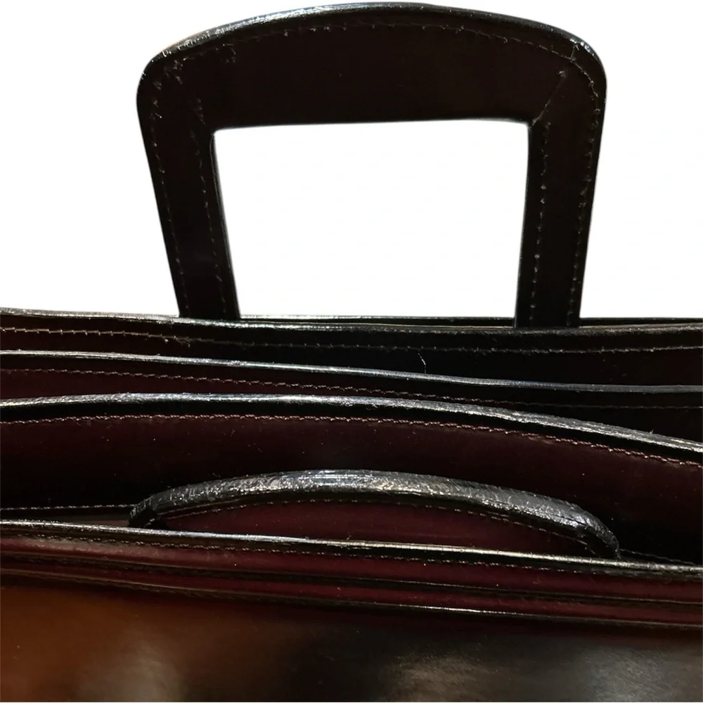 RKS Vintage Attache Briefcase Work Bag Leather Multi Compartments Messenger